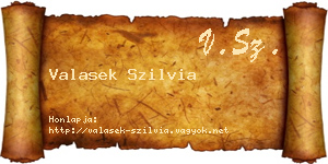 Valasek Szilvia névjegykártya