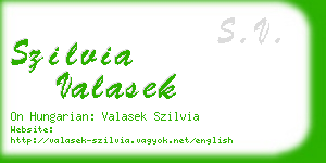 szilvia valasek business card